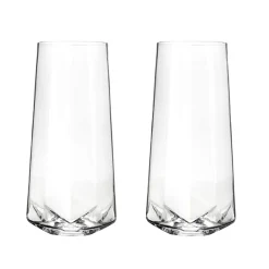 True Fabrications Wine*Viski Faceted Stemless Crystal Champagne Flutes (Set Of 2)
