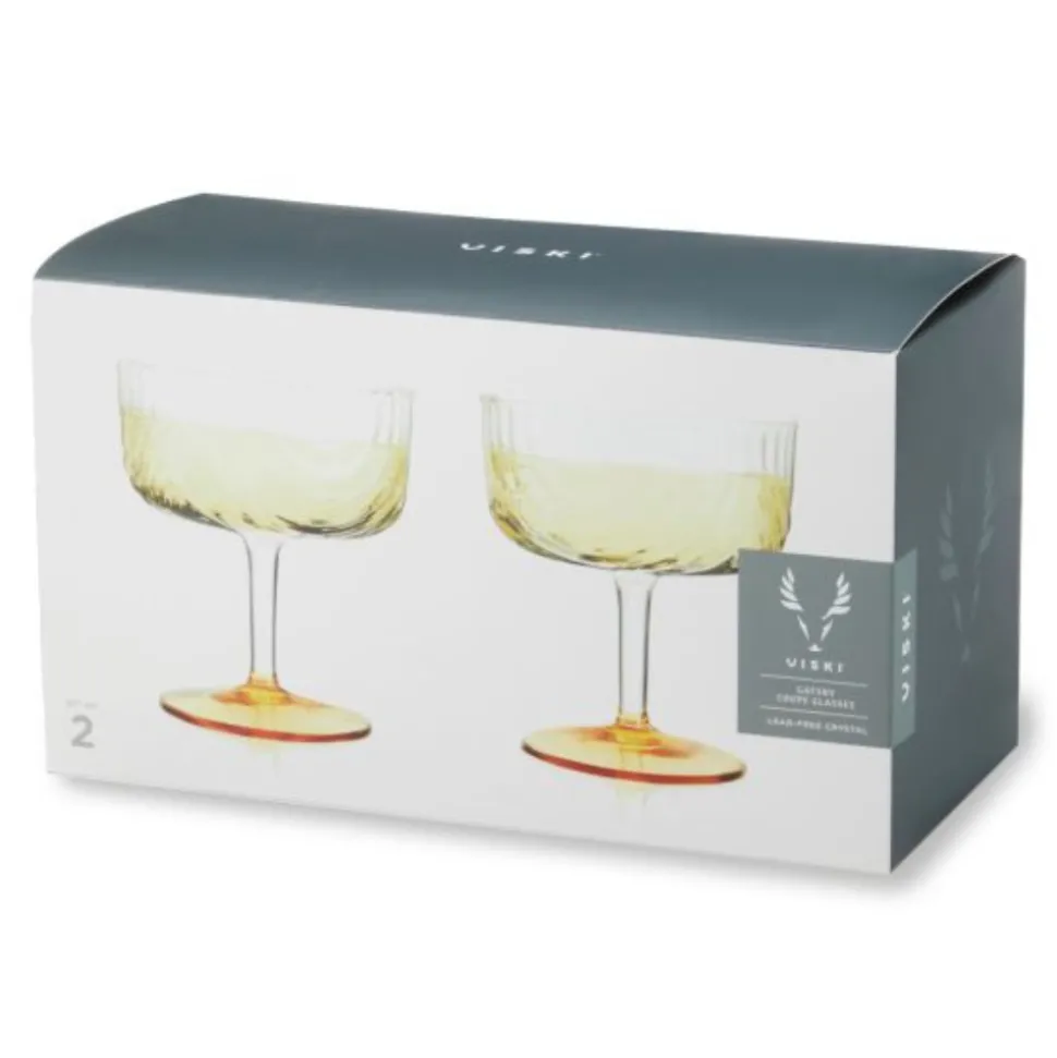 True Fabrications Coupes / Nick & Nora*Viski Gatsby Coupes (Set Of 2)