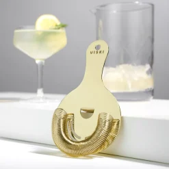 True Fabrications Strainers*Viski Gold Hawthorne Strainer