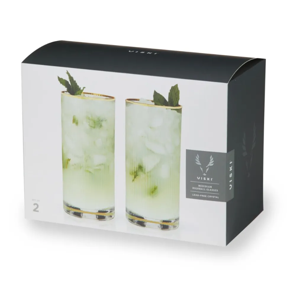True Fabrications Highball Glasses*Viski Meridian Highball Glasses (Set Of 2)