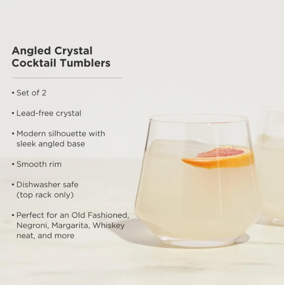 True Fabrications Tumblers*Viski Raye Crystal Tumblers (Set Of 2)