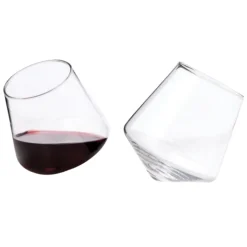 True Fabrications Tumblers*Viski Raye Rolling Glasses (Set Of 2)