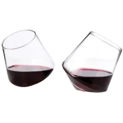 True Fabrications Tumblers*Viski Raye Rolling Glasses (Set Of 2)