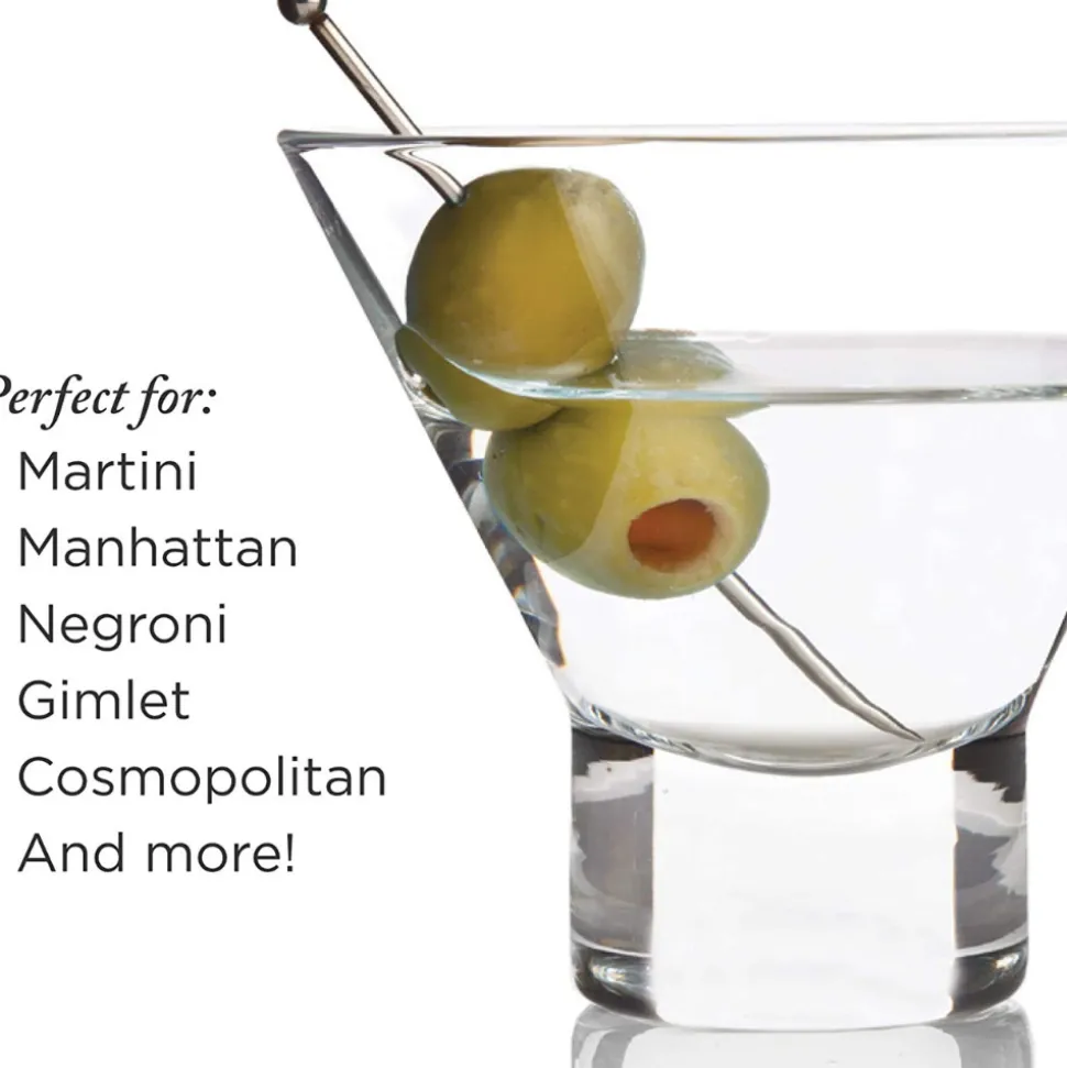 True Fabrications Martini*Viski Raye Stemless Martini Glasses (Set Of 2)
