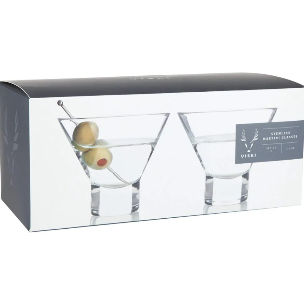 True Fabrications Martini*Viski Raye Stemless Martini Glasses (Set Of 2)