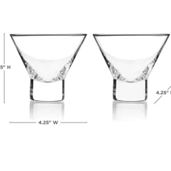 True Fabrications Martini*Viski Raye Stemless Martini Glasses (Set Of 2)