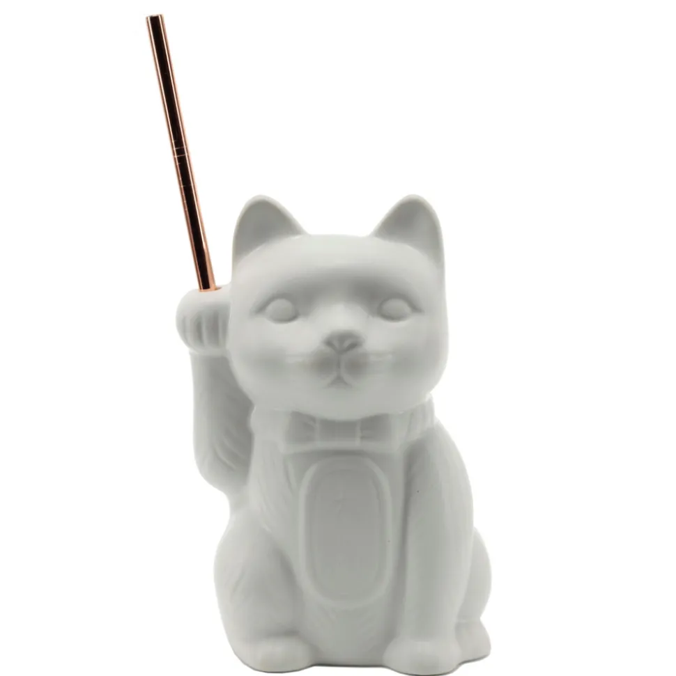 China Potion House Bar Tools*White Neko Cat Tiki Mug