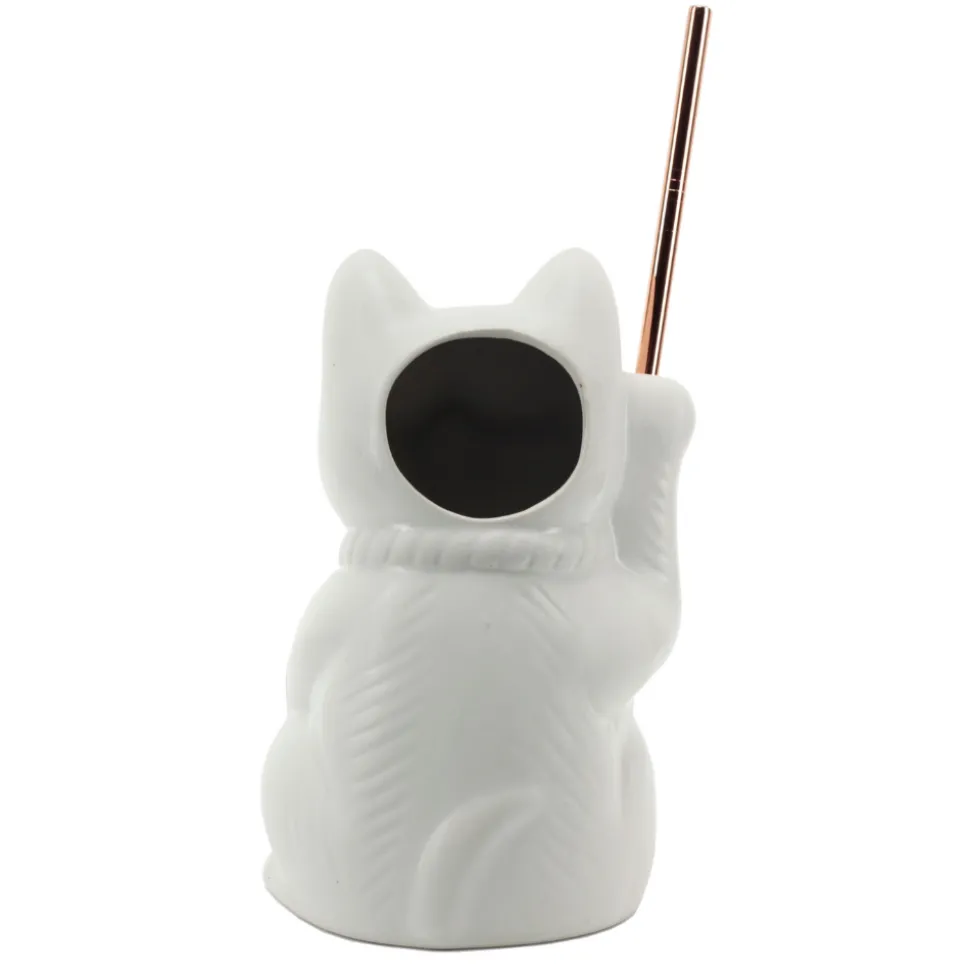 China Potion House Bar Tools*White Neko Cat Tiki Mug